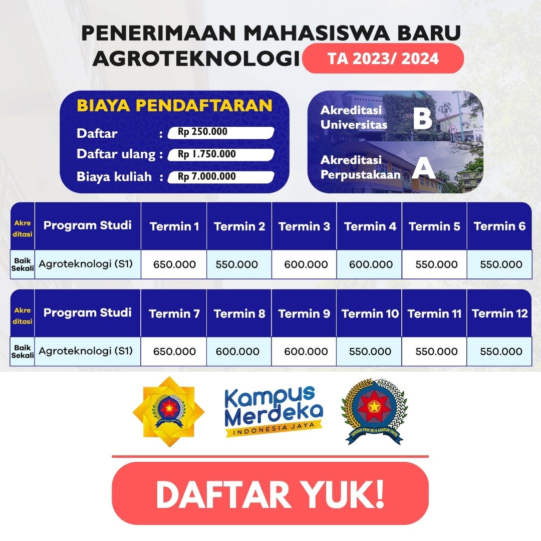 Pendaftaran Mahasiswa Baru Agroteknologi Panca Budi