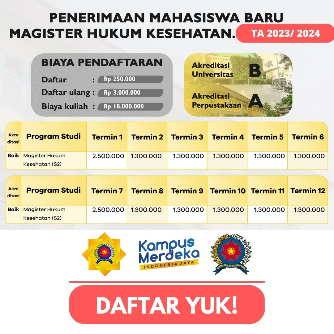 Pendaftaran Magister Hukum Kesehatan Panca Budi